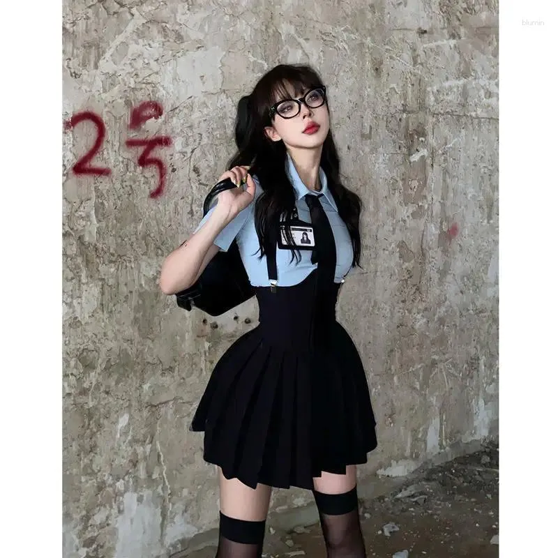 衣料品セット2024韓国の日本の大学スタイルJKスーツ女性夏の短袖のデザインユニフォームファッションドレスG869