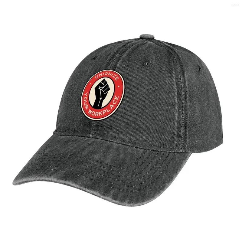 Berets Unionize Your Workplace Cowboy Hat Vintage Black Uv Protection Solar Women Men's