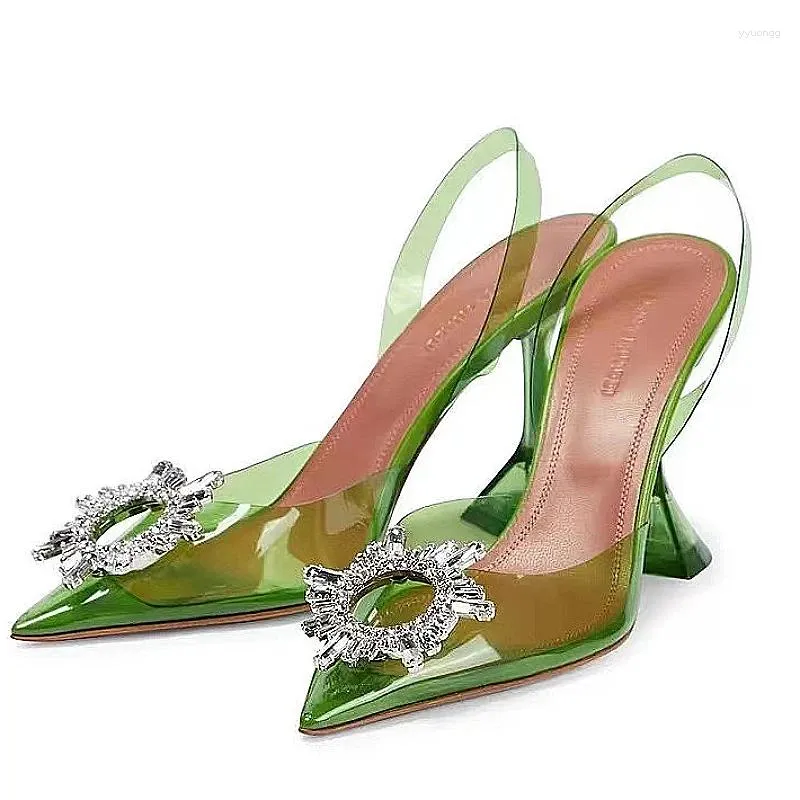 clear dress shoes for women Berness Womens Heels Transparent PVC Strap Rhinestone Bow Pointed Toe Pumps, Kitten Heel Slip-On Mule Formal Wedding Party Wedding and other occasions Dress Shoes Summer PVC Crystal