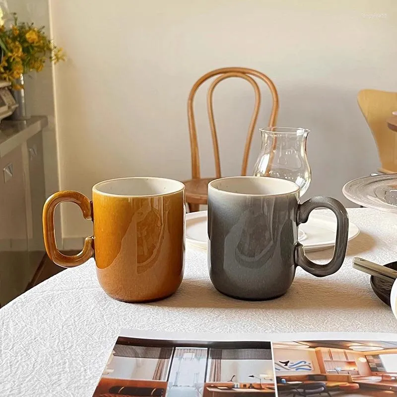 Kubki kreatywne osobowości kubek duża pojemność prosta ceramiczna filiżanka para japońskiego w stylu kawy filiżanka