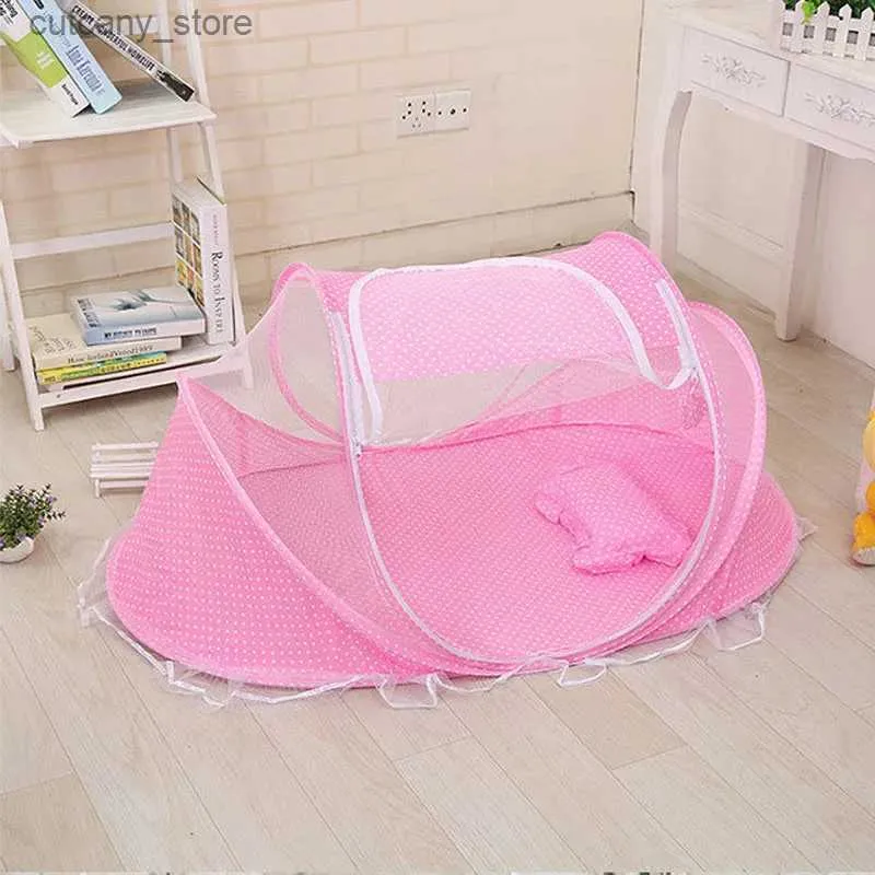 Lits bébé Lit bébé pliable Moustiquaire Fond complet Installation gratuite Moustiquaire pour enfants Portab Berceau Bouclier anti-moustique Tente de jeu pour bébé 3 pièces L240320