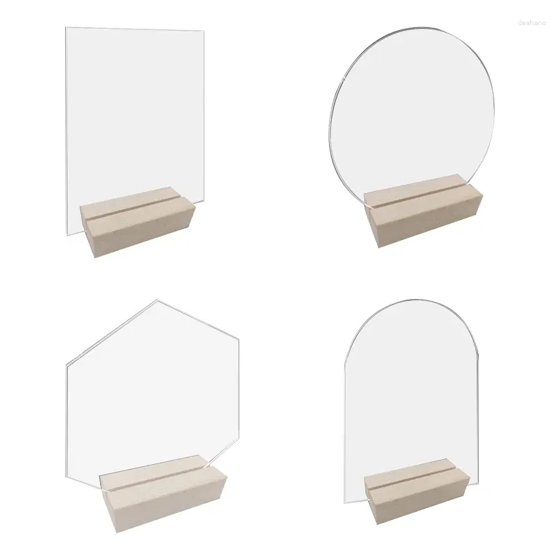 Support de panneau de Table pour cartes de Place, fournitures de fête, affichage à cadre Double face transparent avec Base en bois