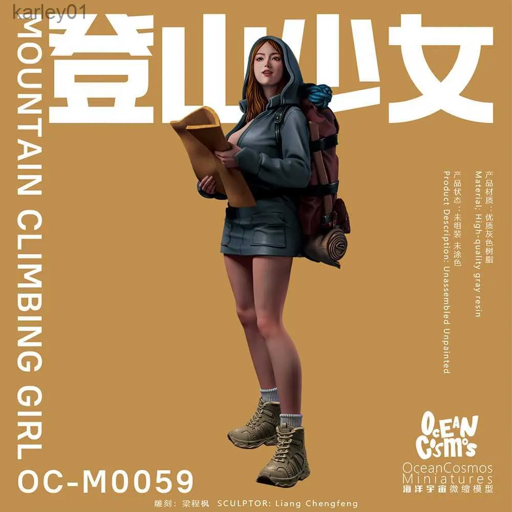 Anime Manga OceanCosmos miniatures Original Mountain climbing girl hunter Sexy Girl Resin unpainted Model kit figure GK yq240325