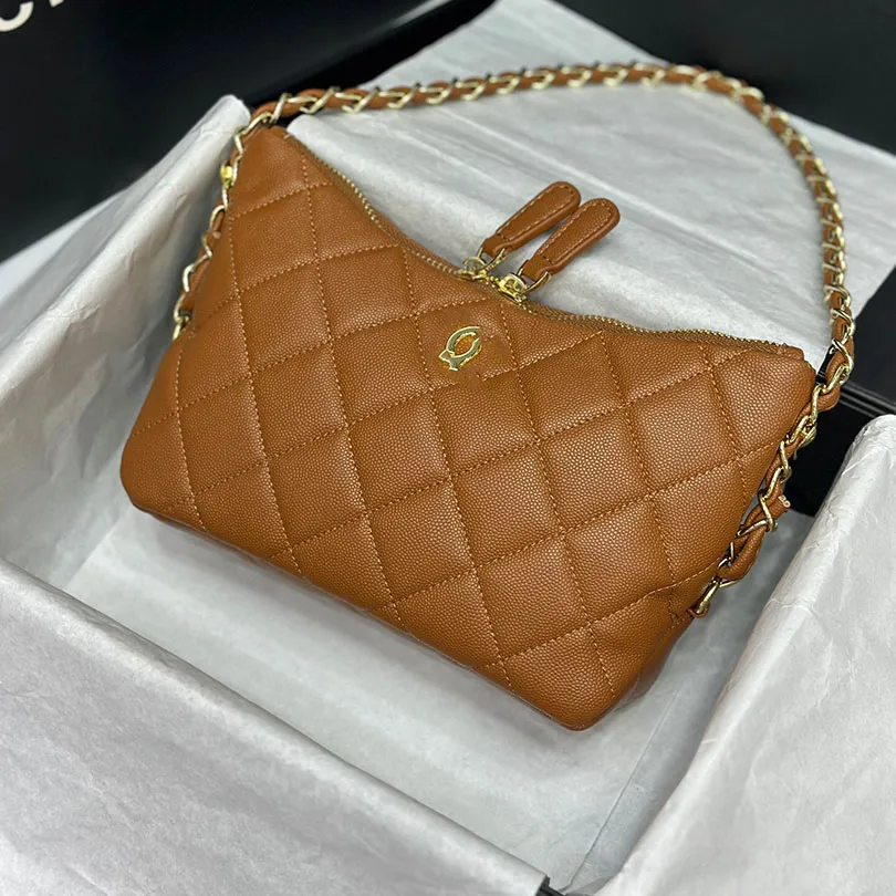 Tote Bag Designer Luxury 24K Hobo Underarm Bag Chain Handbag Shoulder Bags Bag Wallet Purse Real Leather Solid Same Style For Men And Women Handbag