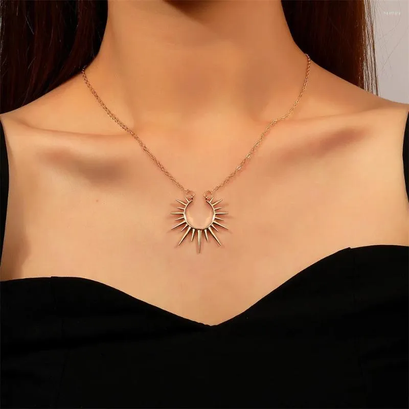 Ketten Produkt Sonnenblume Anhänger Halskette Vintage Metall Offene Schlüsselbein Kette Mode Kreative Schmuck Frauen