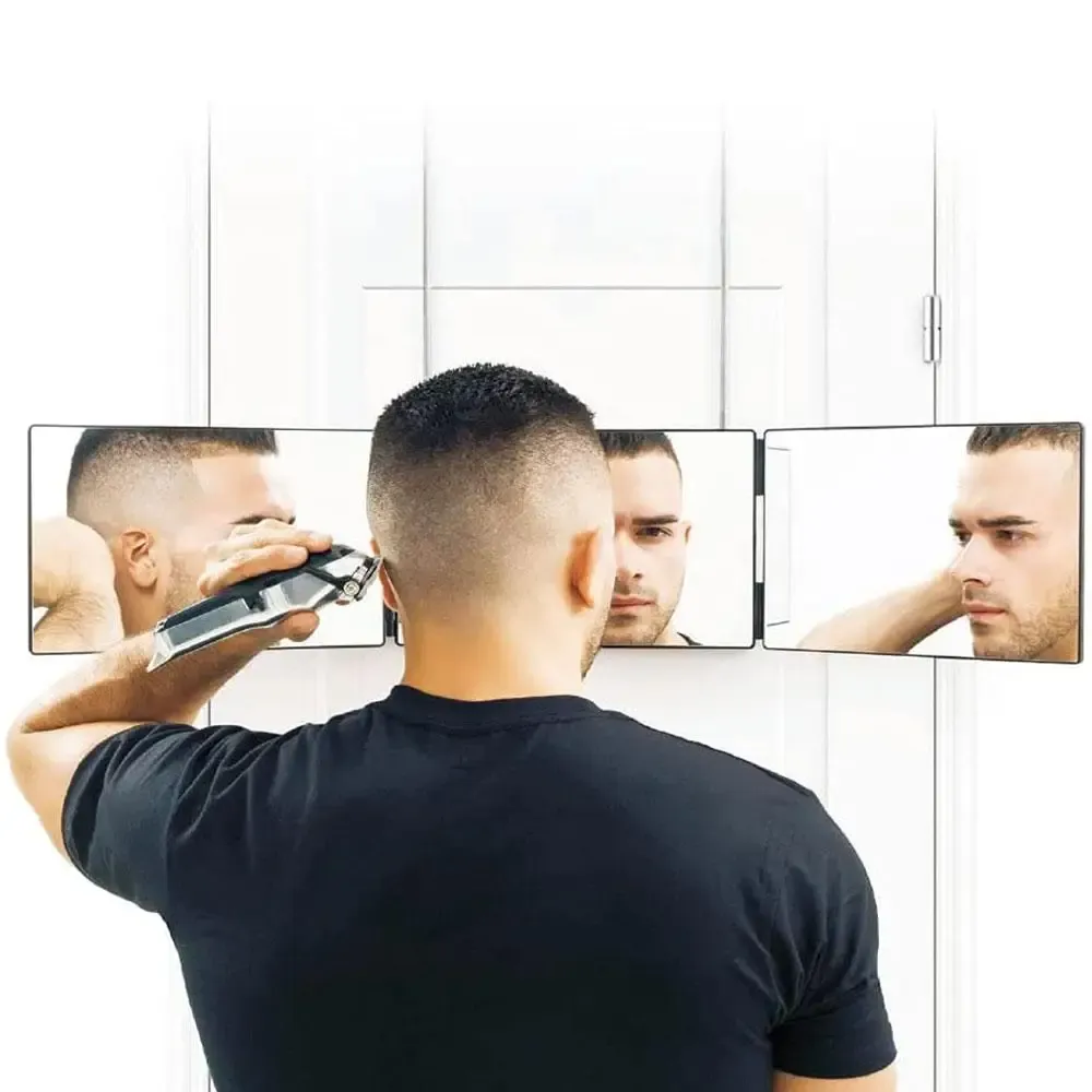 Зеркала Зеркало для макияжа Складное зеркало для самостоятельной парикмахерской на 360 градусов Самостоятельная стрижка и укладка волос Инструмент «сделай сам» Регулируемое мужское зеркало для бритья
