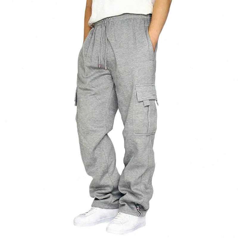 fi Pants Man Black Sweatpants Men Winter Overalls Multi-pocket Husband Sweatpants for Women Male Men's c9qL#