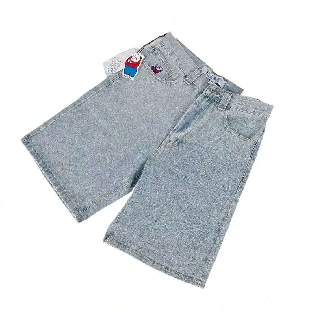 Retro Y2K Big Boy Emelcodery Hip Hop Jeans Carto Graphic Streetwear Джинсовая джинсовая мешкова