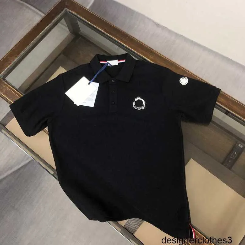 Designer Summer New Original Standard Mengjia Polo a maniche corte per uomo Seta Glow Pearl Cotton Ricamo Polo da uomo a maniche corte T-shirt JSR0