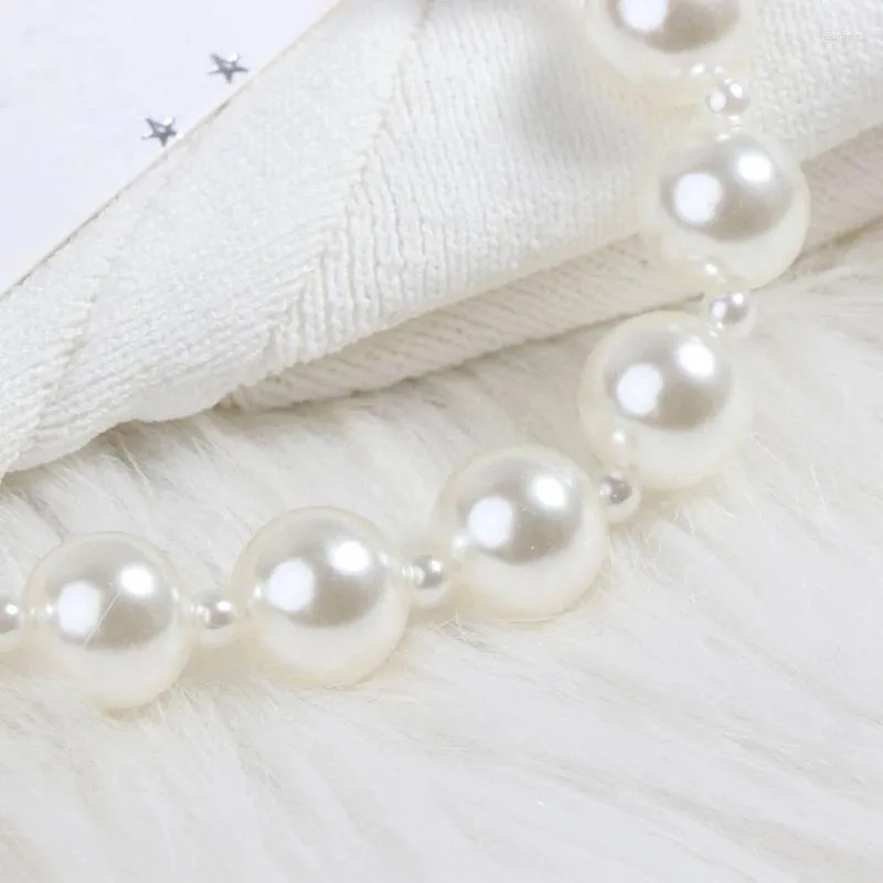 Chaînes 2024 Mode Enfants Romantique Perle Bijoux Ensemble Pour Enfants Simulé Perle Collier Bracelet Petite Fille Anniversaire Fête