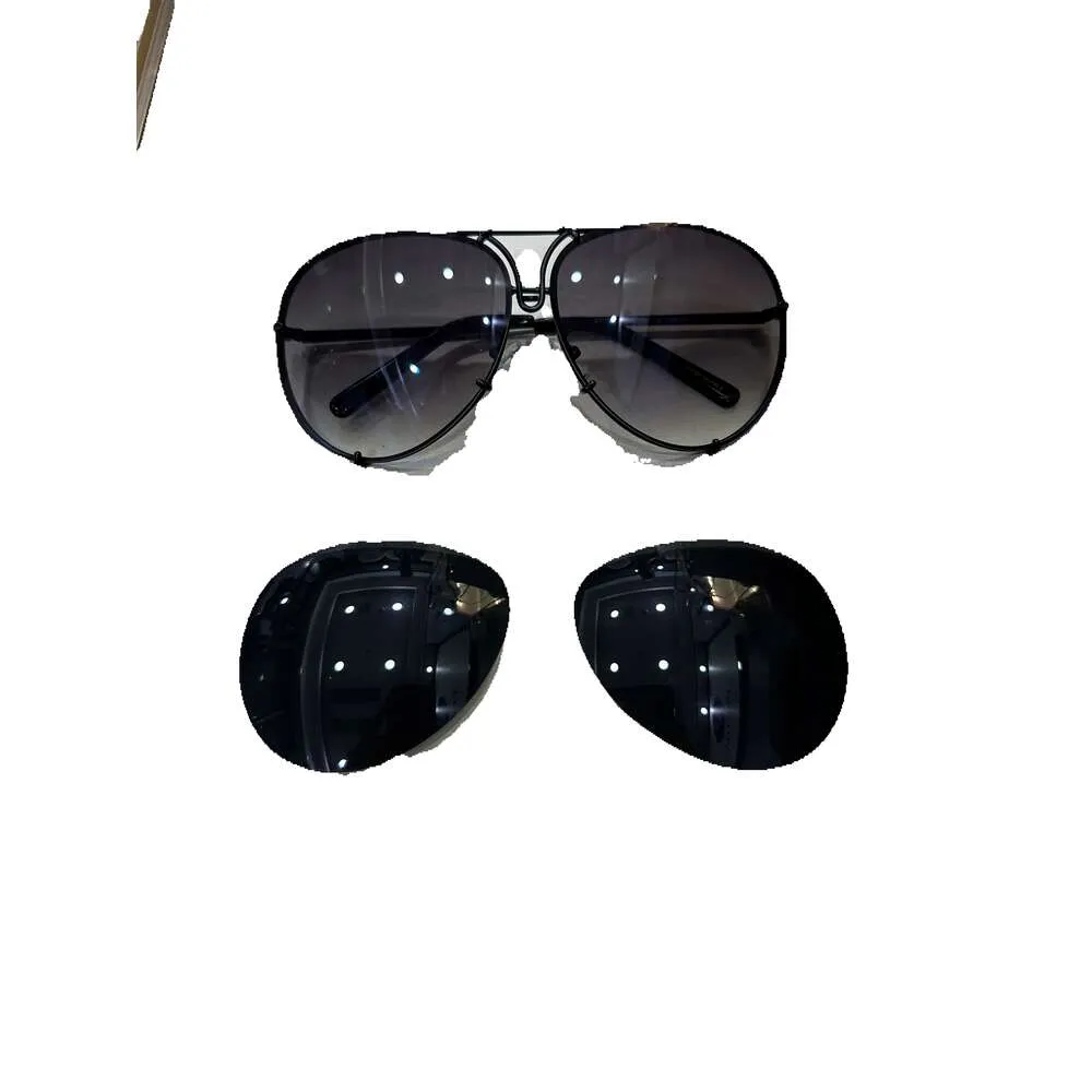 Bilharrar solglasögon P8478 En spegelpilotram med extra linsutbytesbil Stor storlek män varumärke designer