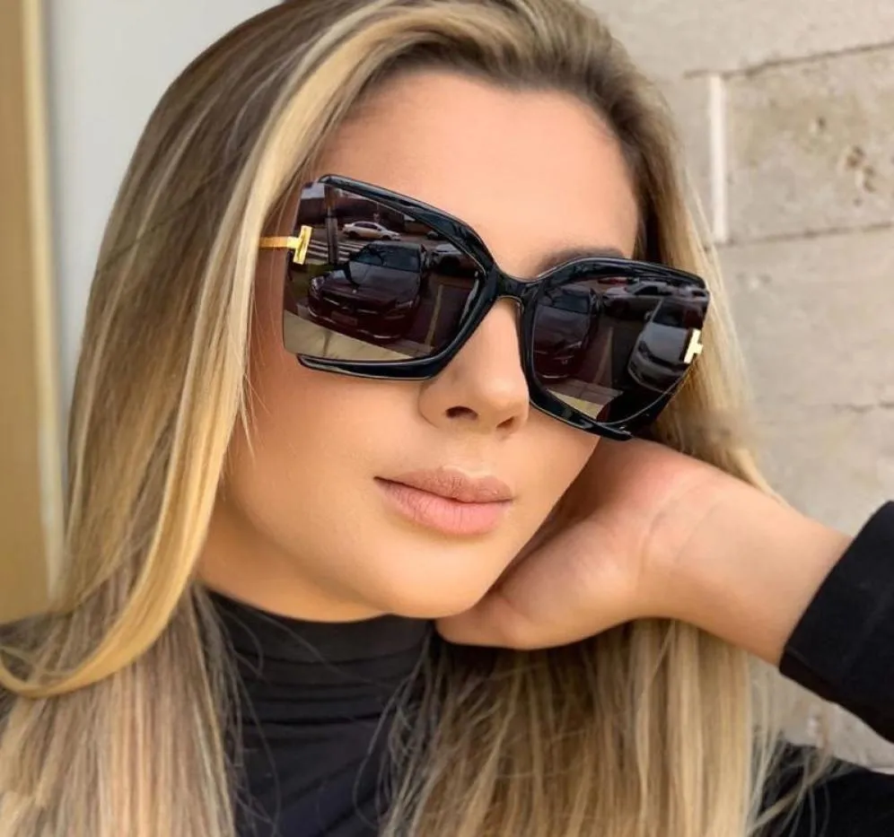 Sonnenbrille Marke Designer T 2022 Übergroße quadratische Frauen Sonnenbrillen weibliche große Rahmen farbenfrohe Farbtöne FPR Oculos5349536