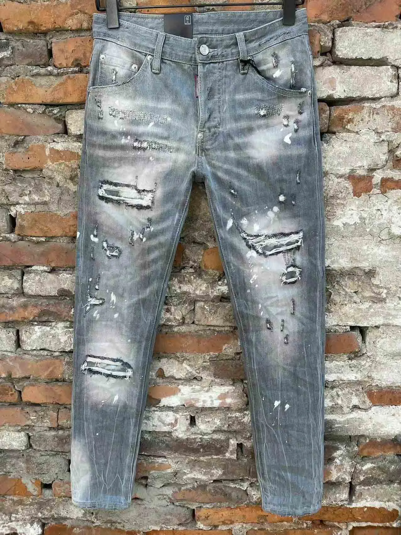 مصمم الجينز جينز السراويل الهيب هوبونز جينز جينز السرد المدمرة جين سليم فيل الدراجات النارية الحجم 44-54