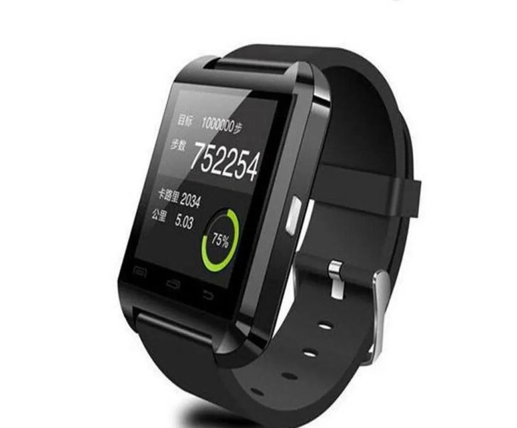 Bluetooth Smartwatch U8 Smart Horloge Telefoon Mate Pols Touch Horloges voor iPhone 4S 5 5S Samsung S4 S5 Note 2 3 HTC Android Telefoon Sma1116619