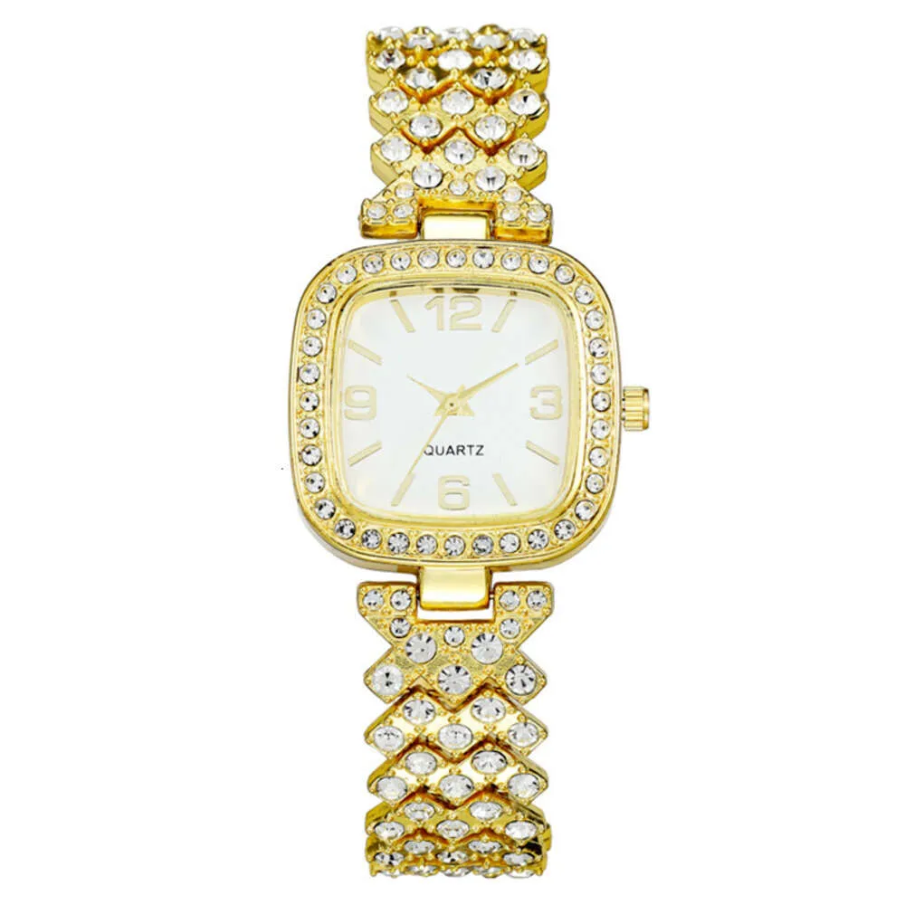 Fashionable Square Diamond Inlaid Digital Bracelet and Women's Watches for Students