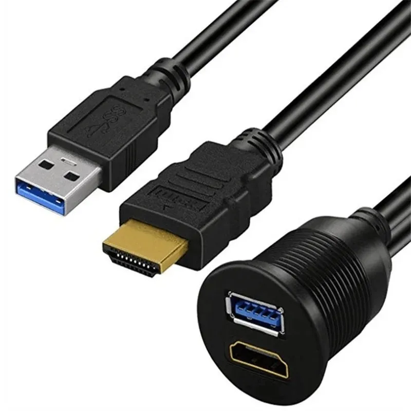 新しい2024カーボートオートバイダッシュパネルマウントケーブルは、車両ダッシュパネルの統合に最適なUSB 30とHDMIと互換性があります2。ダッシュ用