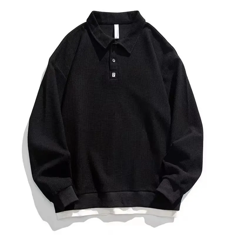 Polos Maschile Maschili Da Maschio Magliette Uomo Felpe Unicolor Top Semplici Inverno A Manica Piena Originale Estetica Autunno Coreano 240306 S2411223 Da 11 09 DHgate