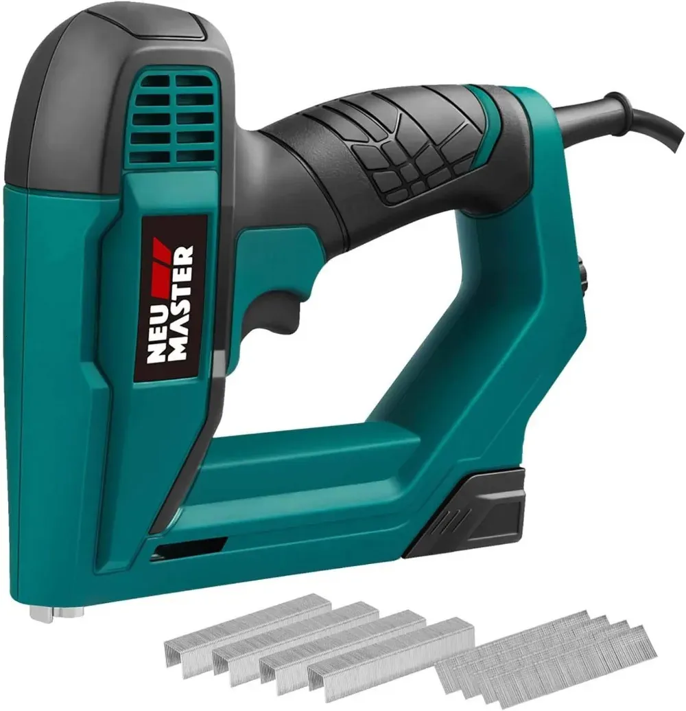 Brad Nailer NEU MASTER NTC0060 Pistola de clavos/grapadora eléctrica para proyectos de bricolaje de tapicería, carpintería y carpintería, incluido 240313