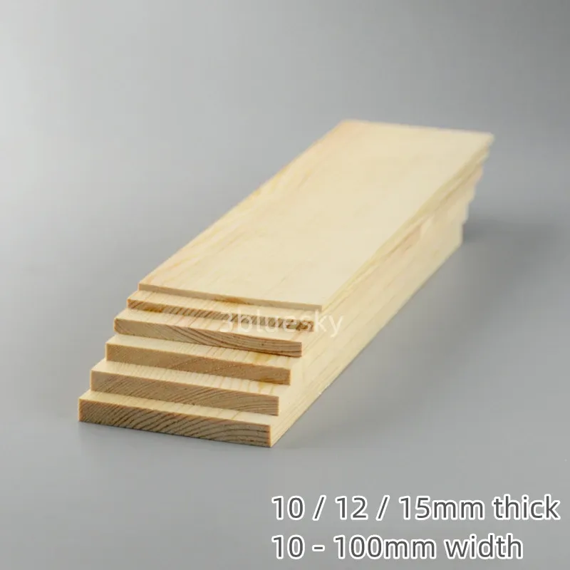 Crafts Custom Natural Pine Wood Board Strips 10 mm 12 mm 15 mm voor doe -het -zelf houtbewerking meubels Home Decor