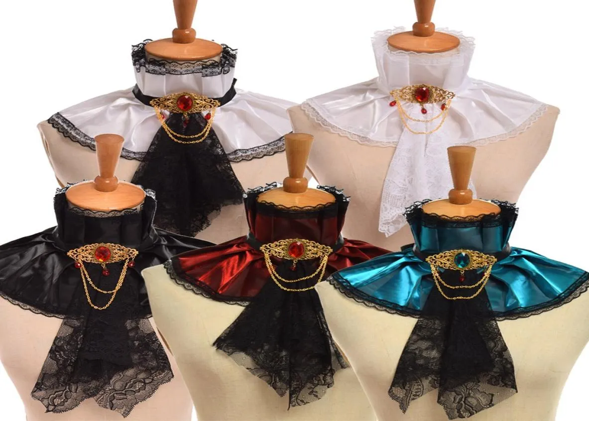 1 peça retrô unissex renascentista estilo vampiro pescoço ruff steampunk senhora cavalheiro jabot goth vitoriano colar destacável cosplay acces1967337