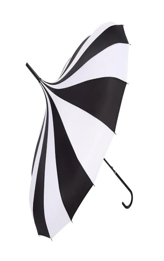 50 pezzi design in bianco e nero principessa reale ombrellone lady pagoda ombrello a manico lungo regalo di natale8456288