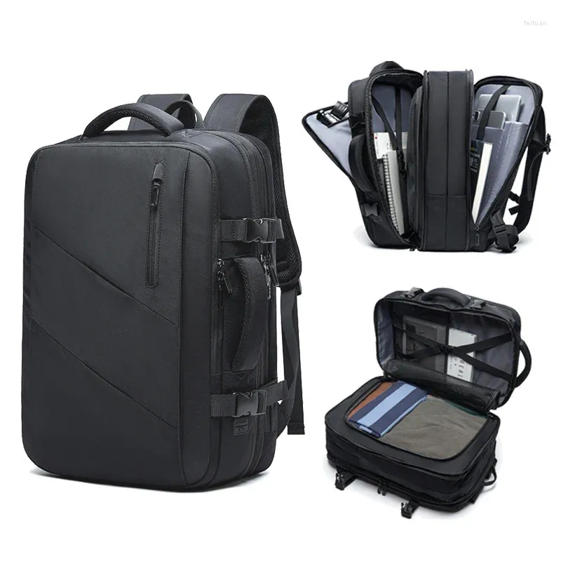 Backpack Large Capacity Expandable Men Backpacks Waterproof Oxford 15.6inch Laptop Travel Bag Anti-theft Zip Business Functional Bags