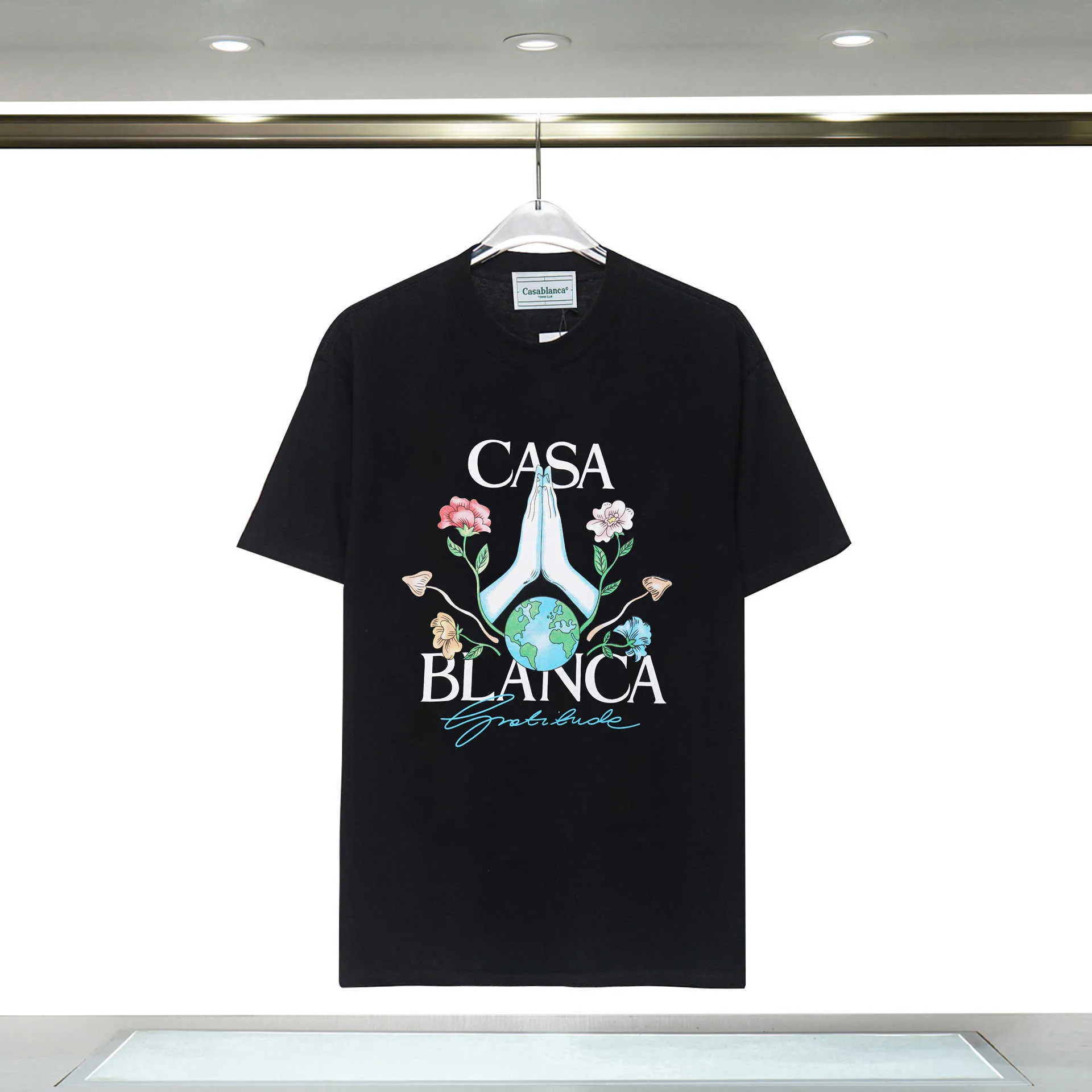 メンズデザイナーTシャツカジュアルTシャツカサブランカ夏新しいカサブランカトロピカルフルーツプリントルース短袖TシャツICN5