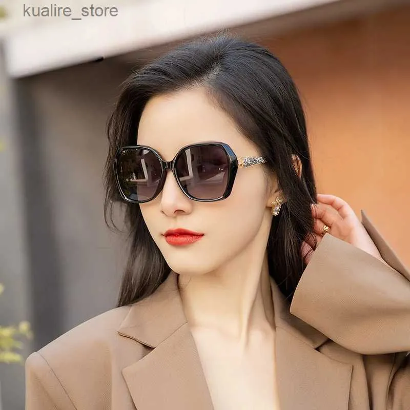 Sunglasses --125-150 Myopia Polarized Light Sunglasses Womens Optical Prescription Custom Large Frame Glasses Hyperopia +175 +200 L240322