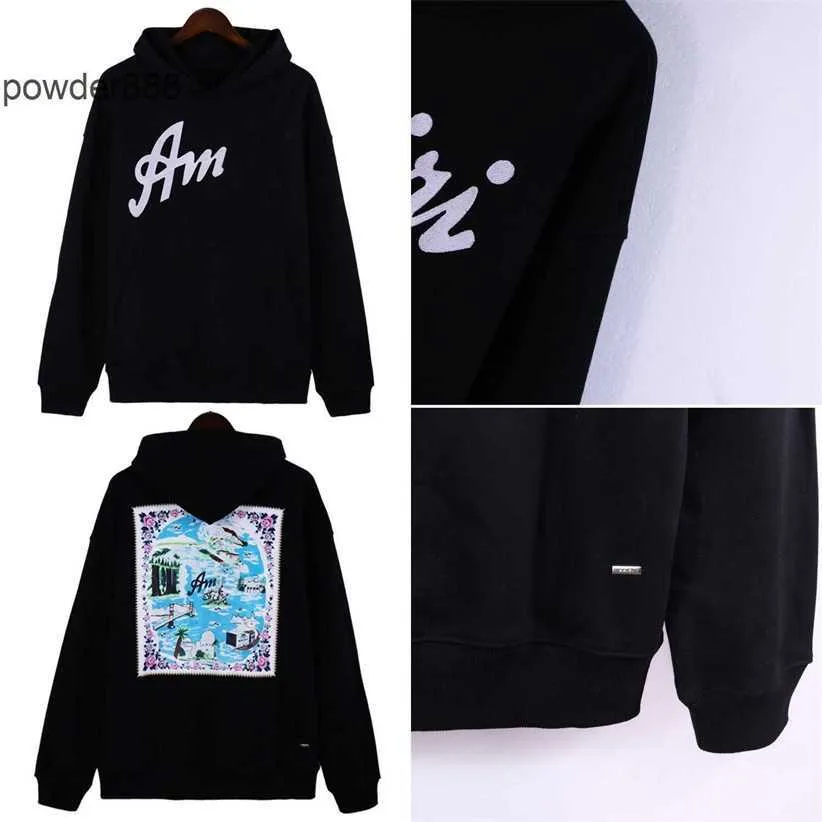 2024 Ny designer Brandam Hoodie Letter Trendy Brand Splashed Ink Flow Paint Graffiti Loose brodered Par outfit Jacket Iri Autumn 18a6