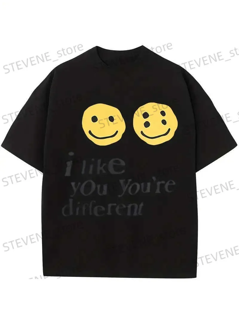 Herren-T-Shirts „I Like You Youre Different“-Druck-T-Shirt für Herren, lässig, Strt-Stil, Stretch-Rundhals-T-Shirt für den Sommer, T-Shirt für Herren T T240325