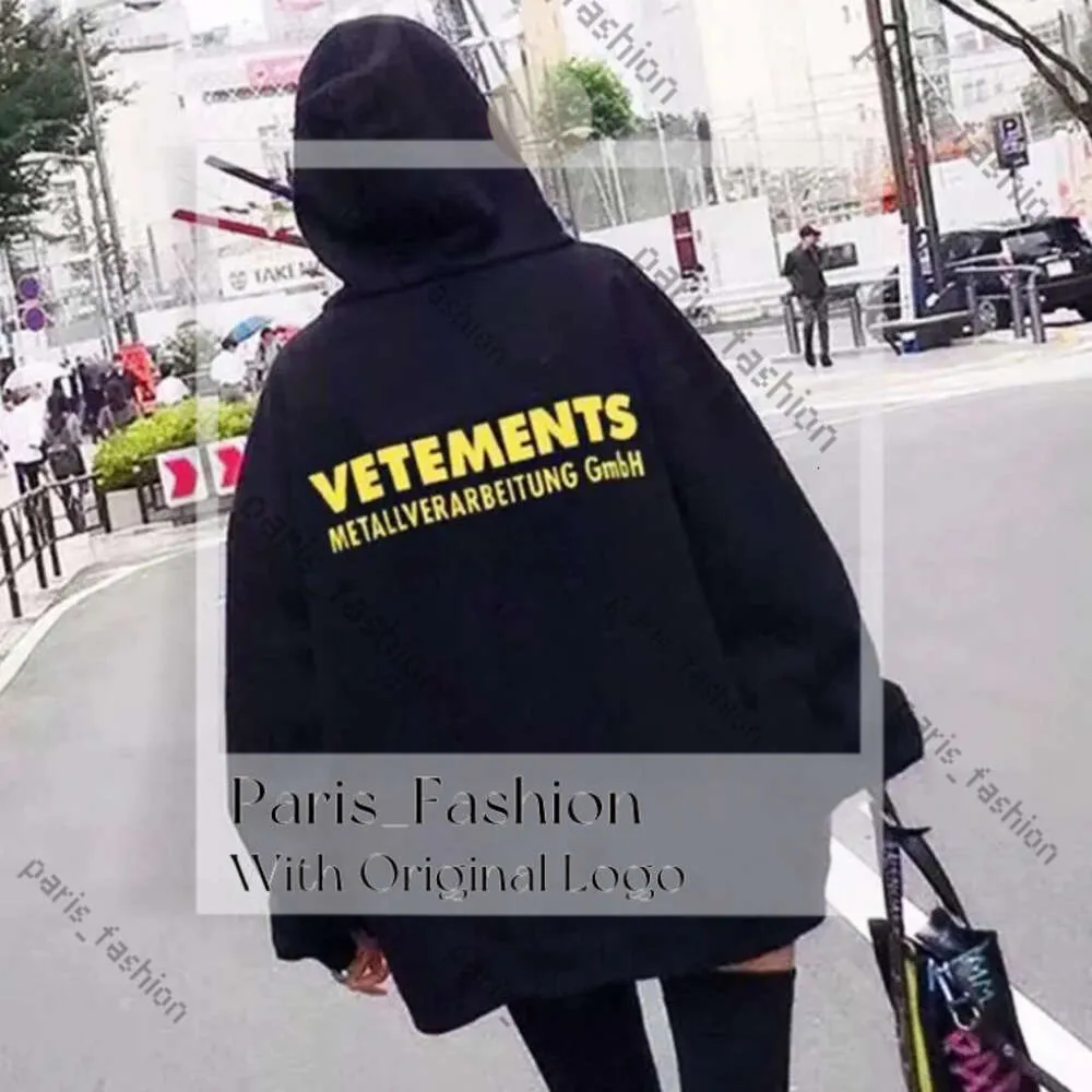 Мужские толстовки с капюшоном vetements hoodie Femme Мужчины Женщины Metallverarbeitung Gmbh Модный пуловер в стиле хип-хоп с буквенным принтом из флиса vetement 227