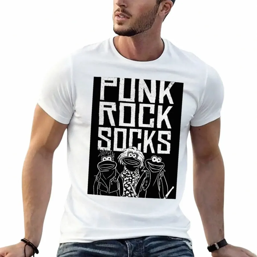 das PUNK ROCK SOCKS T-Shirt Übergrößen Sportfans Herren Grafik-T-Shirts Anime O935#
