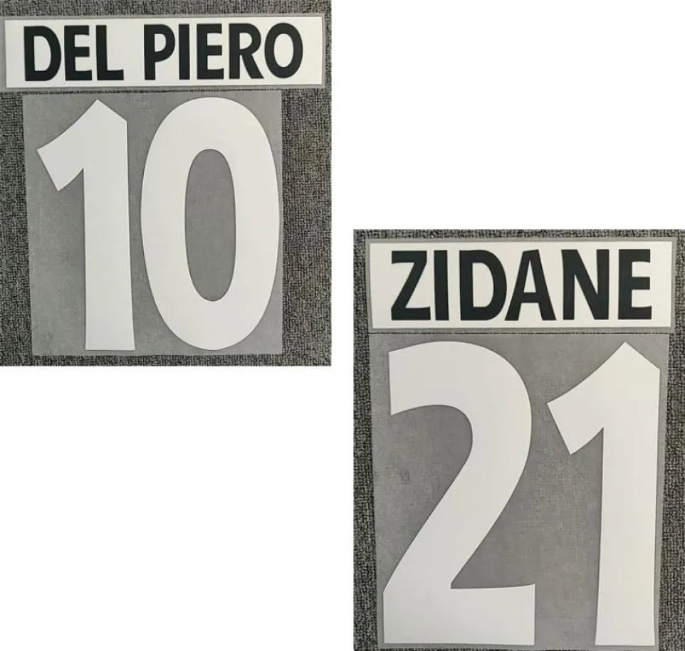 1996 1997 Retro 21 Zidane 10 Del Piero imprimindo ferro no Badge de transferência9068355