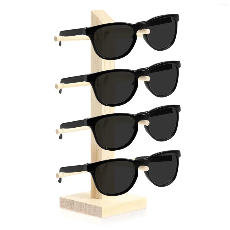 Decorative Plates Solid Wood Miss Display Shelf Eye Glass Holder Stands Bamboo Sunglasses Organizer