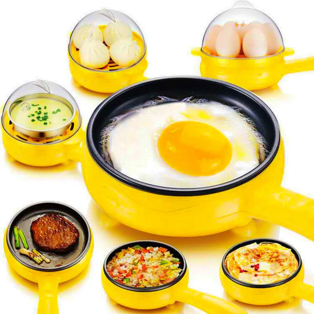 Tang Multifunction Mini Household Egg Omelette Pancakes Electric Fried Steak Frying Pan Nonstick Boiled Eggs Boiler Steamer Cooker