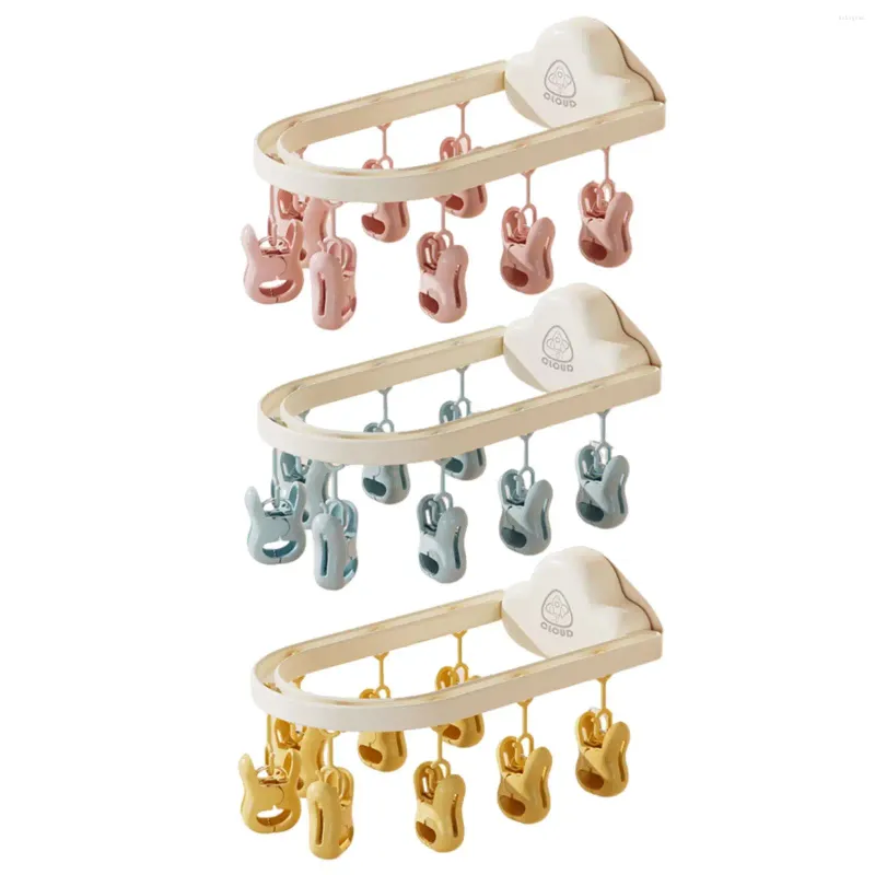 Hangers Sock Drying Rack With 8 Clips Space Saving Balcony Dryer Laundry For Gloves Towels Socks Lingerie Baby Clothes