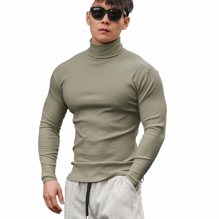 solid Color Lg Sleeve Spring And Autumn Casual Thread Hoodie Lg Sleeve High Collar Men's Warm Daily Outdoor Sports Trend 01ks#