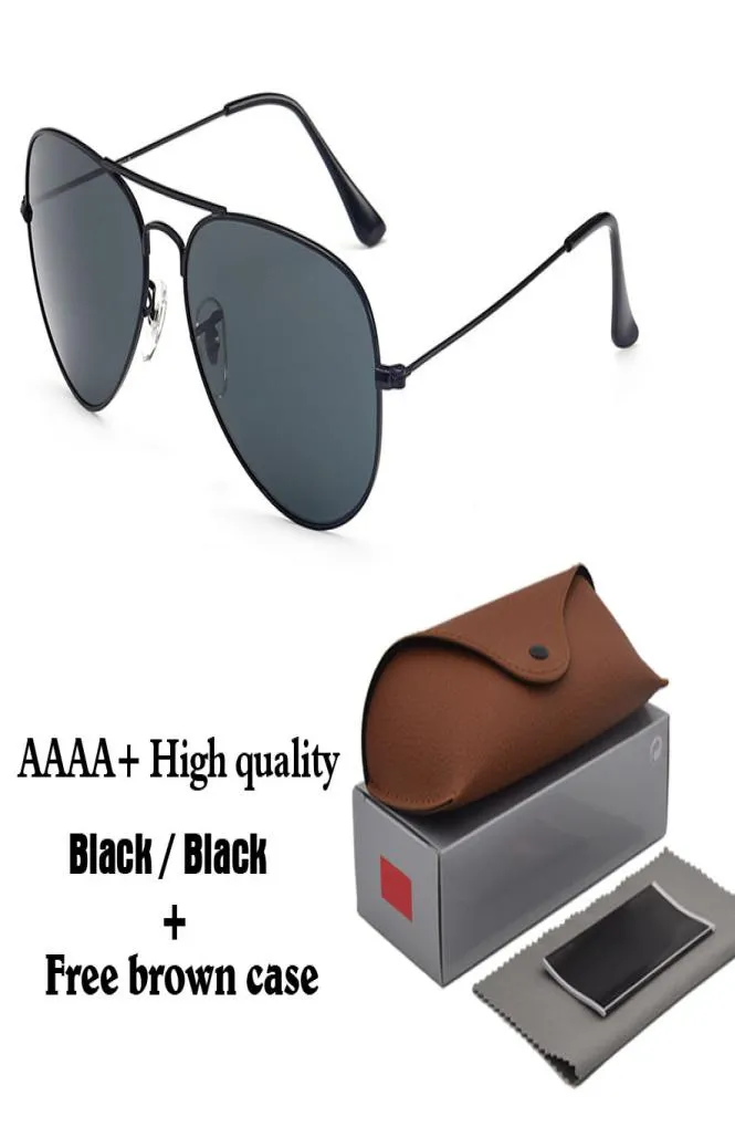 New Arrival Glass lens Sunglasses Men Women Metal frame Gradient glass Lens Pilot Sun glasses uv400 Goggle with brown cases6572667