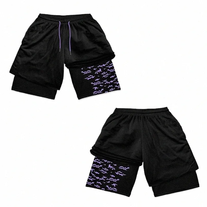 Anime 3D Afdrukken Prestaties Shorts Mannen 2 in 1 Training Gym Shorts Fitn Jogging Basketbal Zomer Sport Workout Shorts c6d4 #