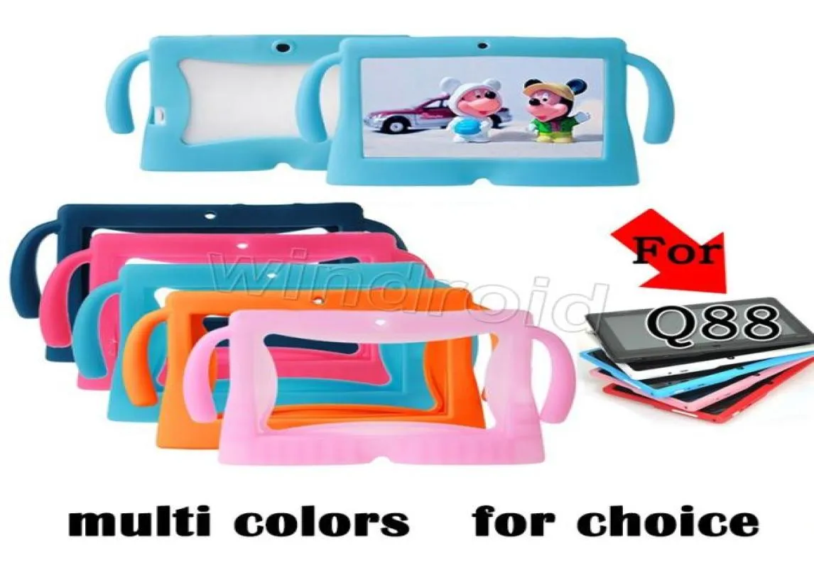 Kids karton yumuşak silikon silkion kasası koruyucu kapak kauçuk 7 inç q88 a13 a33 a33 tablet pc orta renkli 8753633