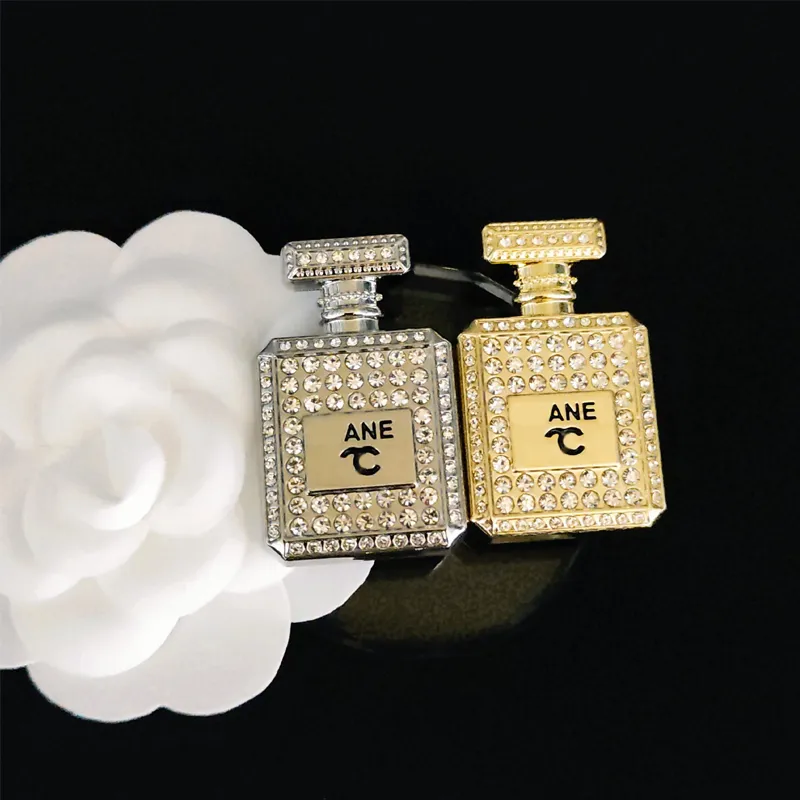 Elegant Rhinestone Brooch: Perfume Bottle &amp; Letter... 