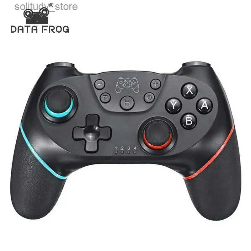 Portabla spelspelare Data Frog Wireless Controller Kompatibel-Nintendo Switch Justerbar Turbo med 6-axlig vibration Gamepad för PC/NS Lite Console Q240326