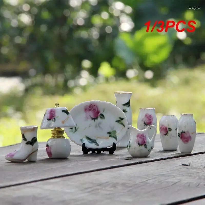 Vases 1/3PCS Mini Ceramic Ornaments Creative Desktop Small Miniature Vase Model Pocket Decorative Artwork For Gifts