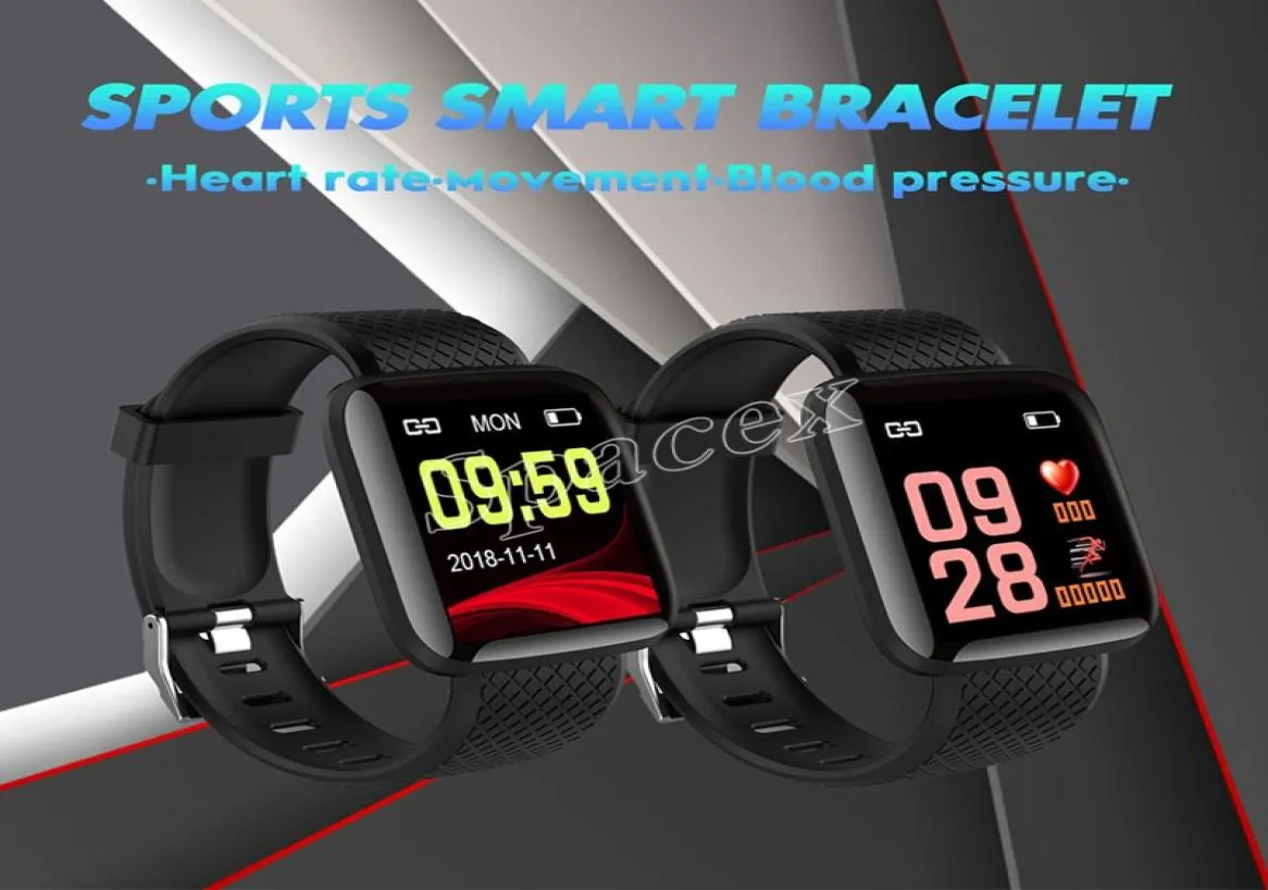 Fabrika 116 artı akıllı saat 144 inç kan basıncı kalp atış hızı monitörü spor akıllı bileklik fitness izleyici bilekliği wit7189360