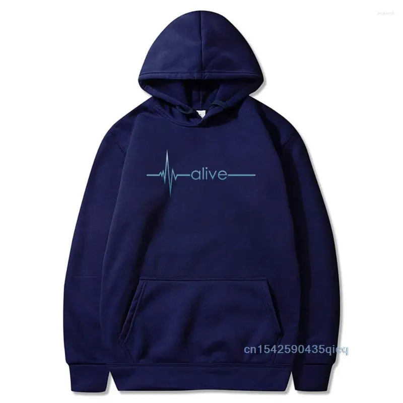 Sweats à capuche pour hommes roman vivant battement de coeur lignes de coeur Hip Hop Rap musique pour hommes impression personnalisée loisirs à manches longues