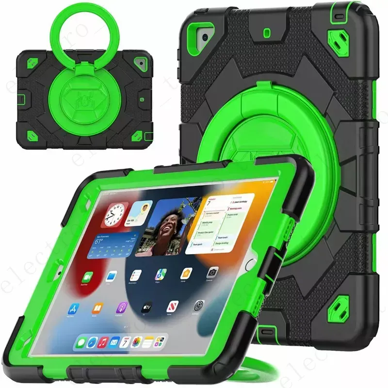 Multifunktion Kickstand iPad Cases 3 i 1 surfplatta PC -stötsäker skal 360 Fullt omslagsband Skärmskydd för iPad 10: e 10.9 10.2 Air4 Air5 Pro 11