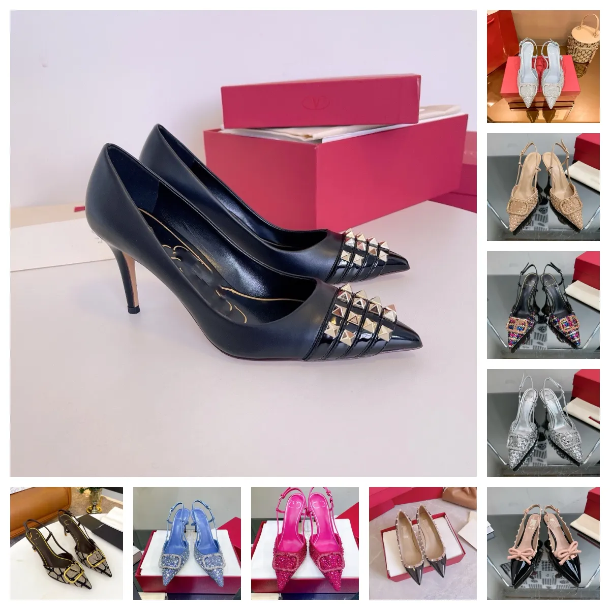 Chaussures de chaussures pour femmes Chaussures femmes sandales hautes talons authentiques pour l'été Luxury dames sandales Party Party Femme High talons chaussures pointues Sandales classiques