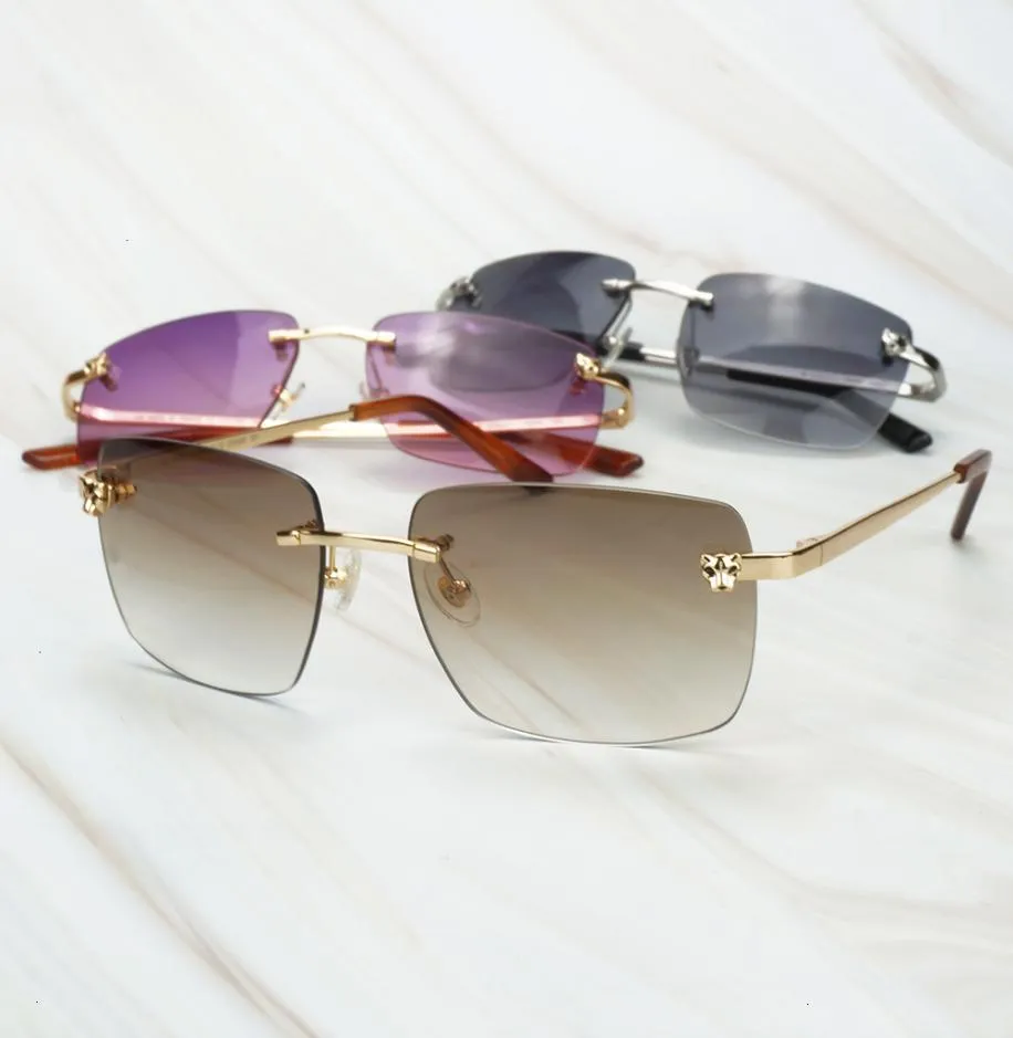 A1 Luxury Random Men Women sunglasses Beauty Panther Head Glass Frame Decoration Gafas De Sol For Trav6322015