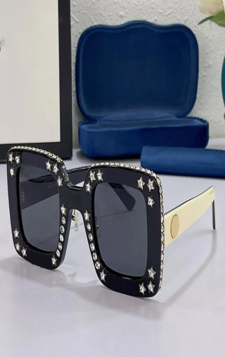 21SS WOMENS STAR DIAMOND SUNGLASSES G0780S Women Fashion Stage Designer Glasses UV400 Classic Square Frame Top High Quality 0780 W6162375