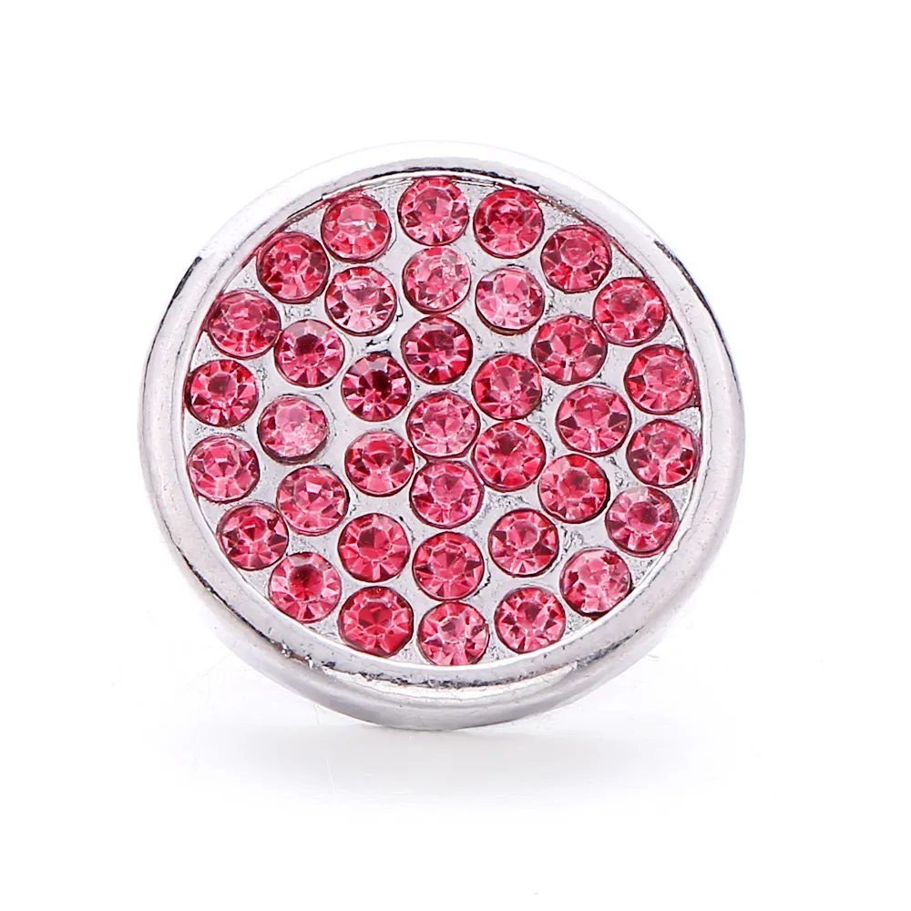 Nya snapsmycken Rhinestone Round 18mm Metal Snap -knappar passar DIY Snap -knapparmband Halsband ACC B494